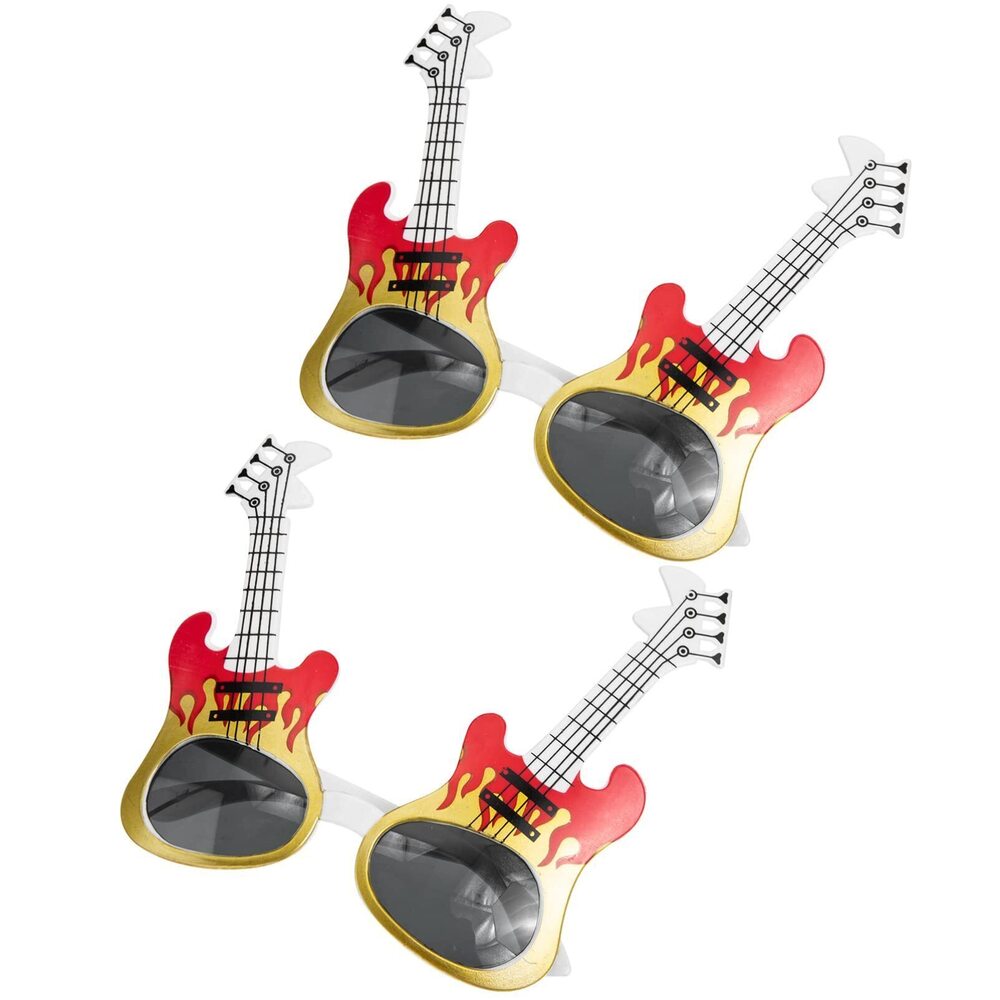 3187 Guitar Sunglasses Beach Party Eyeglasses: 2 Pairs Guitar Shape Glasses